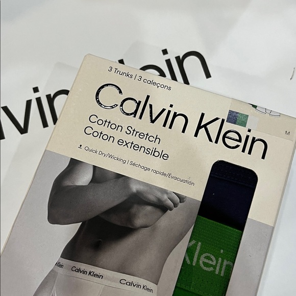 NWT 3-PK Calvin Klein cotton stretch  Trunks color cotton stretch quick dry - Picture 8 of 8